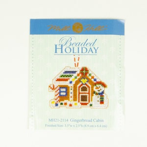 Lebkuchen Cabin Mill Hill Kit, Kreuzstich Stickpackung, Perlensticker Perlenstickerei Perlen Urlaub 2021 Serie, Weihnachtsschmuck 2022