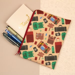 Travel Patterned Zipper Pouch multiple variations | Fully lined | Small Makeup Pouch | Travel Pouch | Pencil Case | Planner Pouch