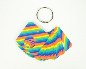 Floss drops with rainbow stripes, set of 15