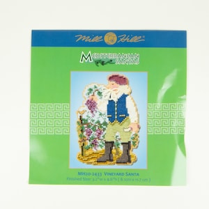 Vineyard Santa Mill Hill Kit, Mittelmeer Weihnachtsmänner, Kreuzstichpackung, Bead Kit