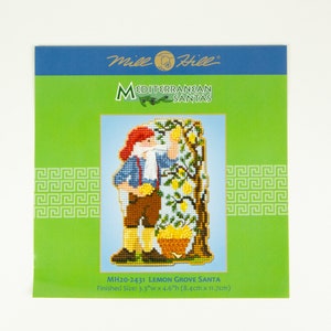 Lemon Grove Santa Mill Hill Kit, Kreuzstichpackung, Mediterran Santas Serie, Bead Kit
