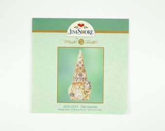 Owl Gnome Mill Hill Kit, Jim Shore Series, Cross Stitch Kit, Bead Kit, incl perforated paper, threads, beads and needles