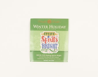 Baking Spirits Bright Mill Hill Kit, Cross Stitch Kit, Bead Kit, incl perforated paper, threads, beads, magnet and needles