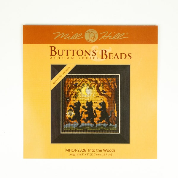 Into The Woods Buttons and Beads Mill Hill Kit, Autumn Series, Cross Stitch/Bead Kit, y compris papier perforé, fils, perles et aiguilles