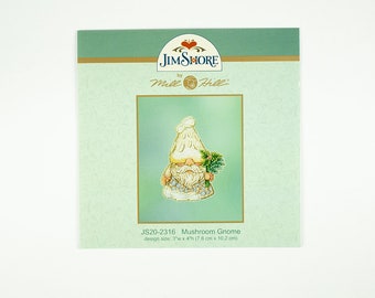 Mushroom Gnome Mill Hill Kit, Jim Shore Series, Cross Stitch Kit, Bead Kit, incl perforated paper, threads, beads and needles