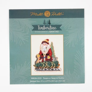 Timberline Santa Mill Hill Kit, Timberline Serie, Kreuzstich Stickpackung, Kreuzstich Stickpackung, incl gelochtem Papier, Garn, Perlen und Nadeln