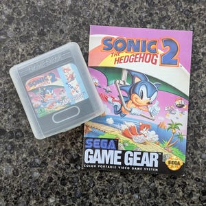 本物 - ソニック 2 - セガ ゲームギア - ゲームカートリッジとマニュアル