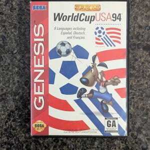 本物 - ワールドカップ USA '94 - セガ ジェネシス - ゲーム カートリッジとケース、マニュアルなし
