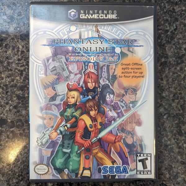 Authentique - Phantasy Star Online 1&2 Plus - Nintendo GameCube - CIB - Étui, manuel, jeu avec clé ! -