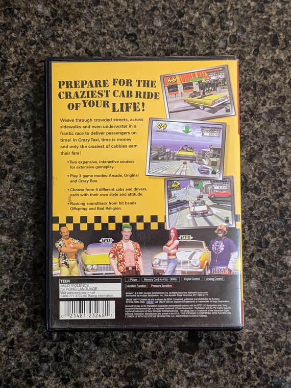 Jaquette Arrière PS1 Taxi 2 – Etat Correct – PlayStation 1