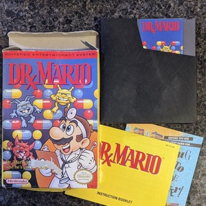 本物 - ドクターマリオ - 任天堂エンターテイメントシステム - NES - CIB - ゲームカートリッジ、ダストカバー、マニュアル、挿入物 - 状態については写真をご覧ください
