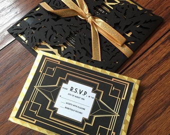 The Great Gatsby Invitation with RSVP card