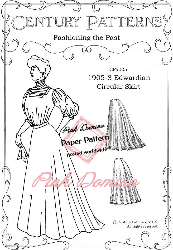 Edwardian Circular Skirt Pattern C19051908 Century Patterns. Etsy UK