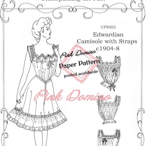 1905 Edwardian Camisole Pattern Century Patterns. Multisize Bust 30 to 48 inches.