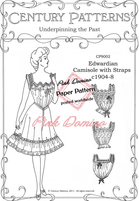 1905 Edwardian Camisole Pattern Century Patterns. Multisize Bust