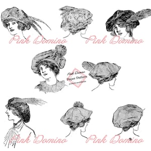 Edwardian Tam O’Shanter Hat Pattern Bazaar Patterns. Ladies One Size.