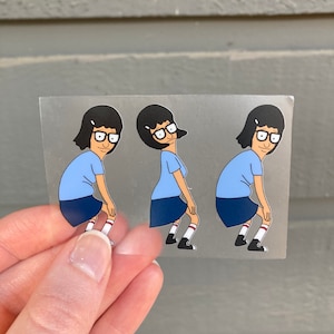 Tina Belcher twerking transparent sticker, Bob’s Burgers, Tina dancing, gifts, laptop sticker, cell phone, birthday gift, stocking stuffer