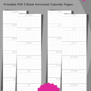 Minimalistic Digital Calendar Horizontal Printable Calendar - Etsy