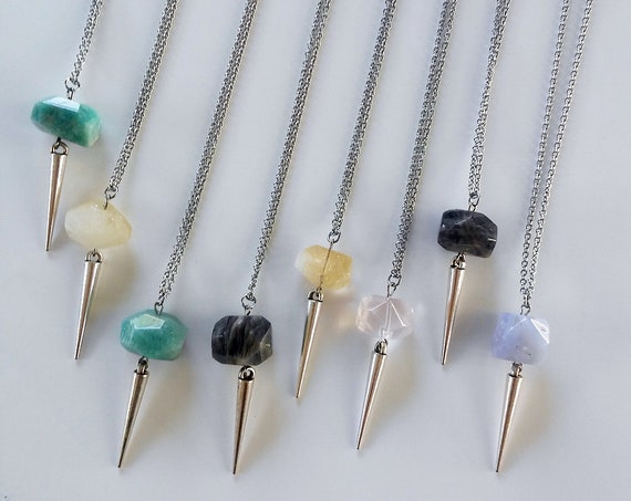 Stone + Spike Crystal / Mineral Necklace