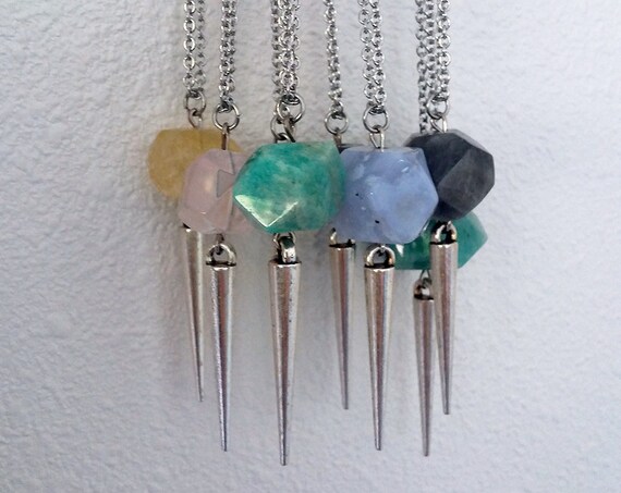 Stone + Spike Crystal / Mineral Necklace