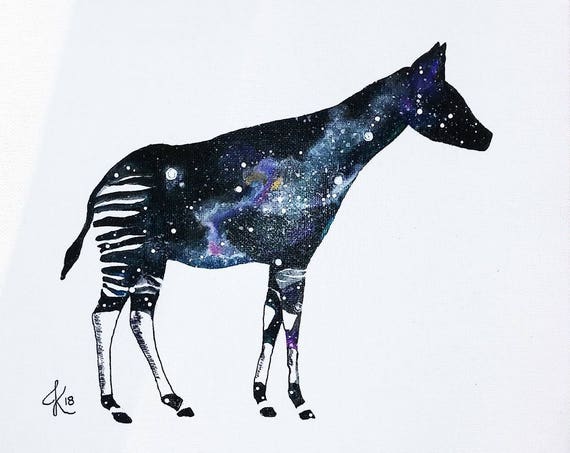 Custom Cosmic Okapi Painting