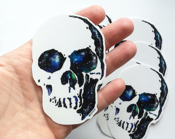 Skull Sticker || Skull Decal || Galaxy Sticker || Celestial Sticker || Skull Art || Celestial Art || Vinyl Decal || Die Cut Sticker