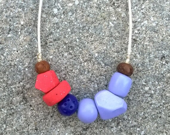 Geometric Clay Bead Necklace