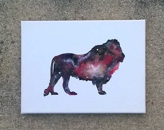 Custom Lion Painting || Animal Painting || Zoo Art || Animal Nursery Art || Galaxy Painting || Baby Room || Celestial Decor || Leo Zodiac