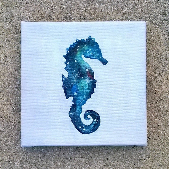 Custom Cosmic Seahorse Painting