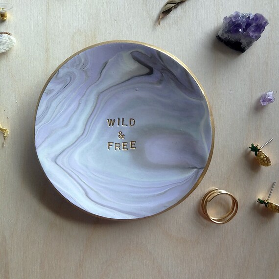 Wild + Free Marbled Swirl Ring Dish