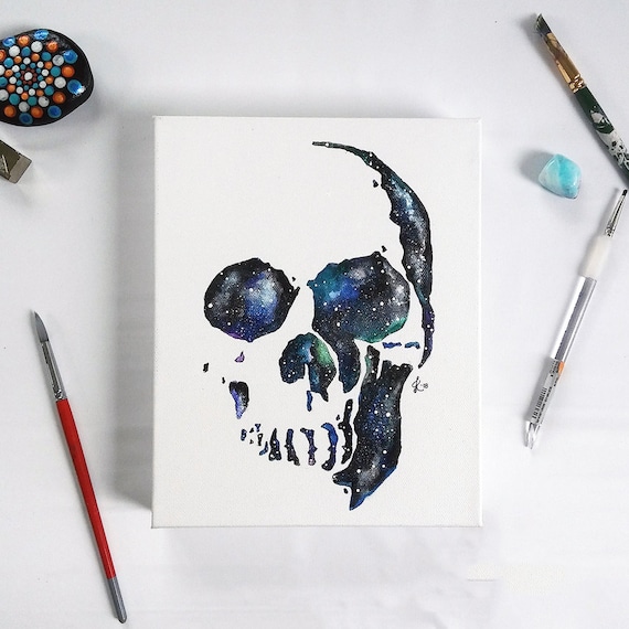 Cosmic Celestial Skull Painting