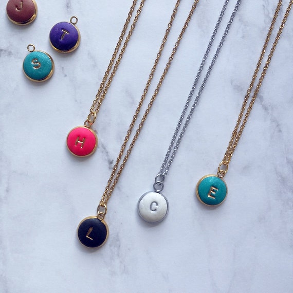 Small Initial Charm Necklace