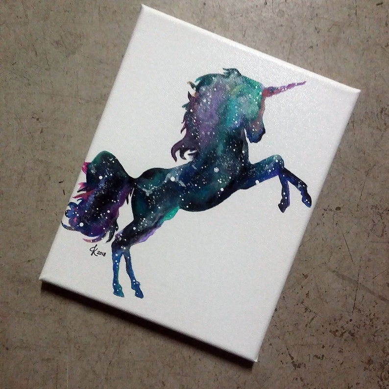 Custom Unicorn Galaxy Painting Nursery Art Unicorn Etsy