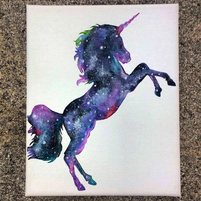 Custom Unicorn Galaxy Painting Nursery Art Unicorn Etsy