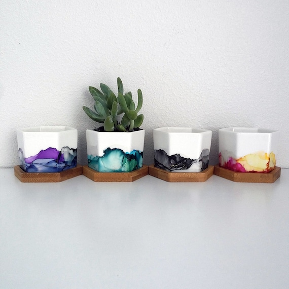 Hand-Painted Geometric Planter