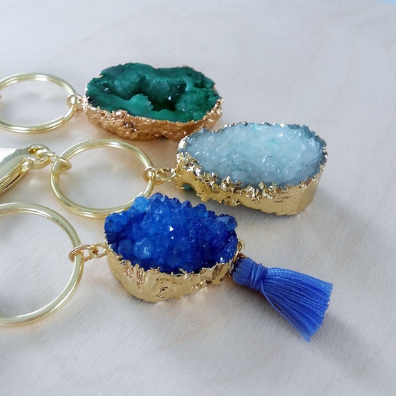 Druzy Crystal Keyring