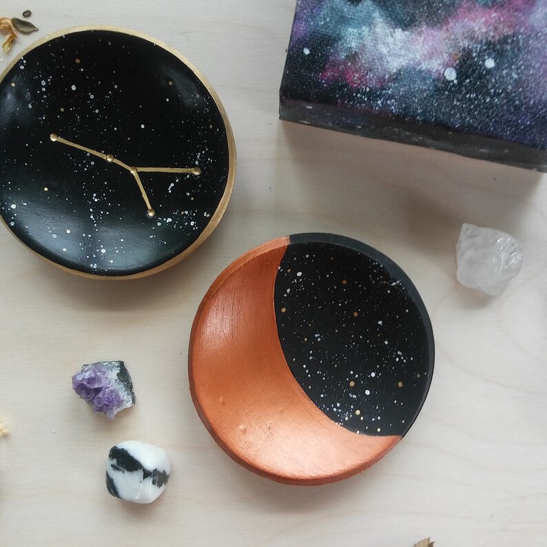 Crescent Moon Ring Dish Moon Trinket Dish Jewelry Holder Etsy