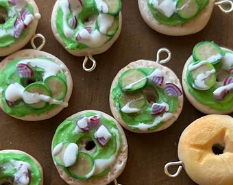 Marcador de puntos acogedor para panadería de bagels con aguacate y verduras; accesorios de tejido; registro de progreso