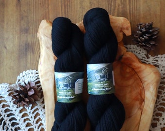 BLACK McKenzie 100% American merino wool; 50g fingering weight; Imperial Yarn Co