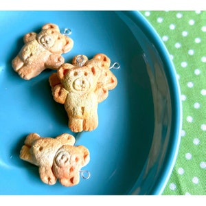 PREORDER Honey teddy cookie graham cracker knitting crochet Progress Keeper; food kawaii charm; stitch marker; Polymer clay