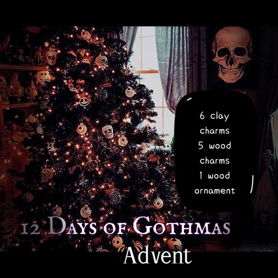 12 Days of Gothmas Christmas Wood Charms Ornaments Kawaii Etsy
