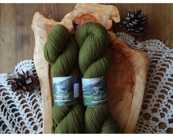 MOSS McKenzie 100% American merino wool; 50g fingering weight; Imperial Yarn Co