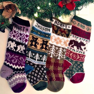 PDF Pattern Rustic Christmas Stocking Knitting Pattern Digital Download ...