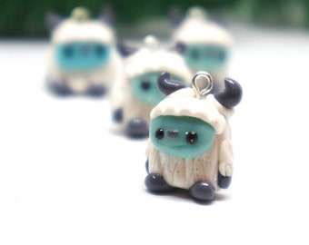 PREORDER Snow yeti christmas winter Progress Keeper; charm kawaii stitch marker; Polymer clay charms