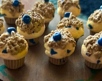 Marcador de puntos para muffin de arándanos con cobertura crujiente; accesorios de tejido; registro de progreso