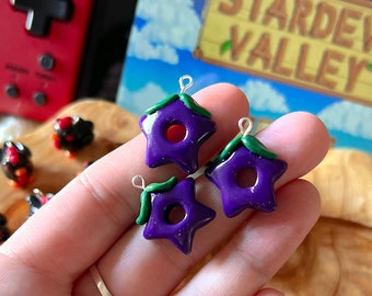 PREORDER Star vegetable farming video game knitting crochet Progress Keeper; food kawaii charm; stitch marker; Polymer clay