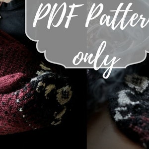 PDF Pattern Amaris; moon nature MITTEN knitting pattern; digital download