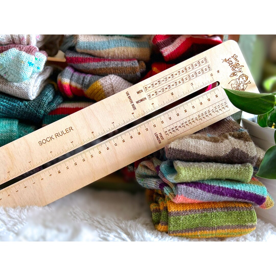 Sock Ruler Rosie Knitter Wood 13 Inch Sock Knitting Tool Retro Fiber ...
