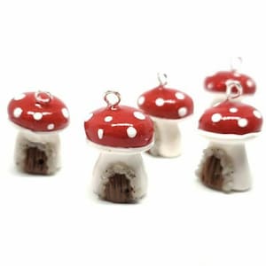 PREORDER Toadstool fairy gnome house garden spring food Progress Keeper; charm kawaii stitch marker; Polymer clay charms