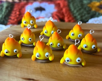 Living fire demon knitting crochet Progress Keeper; food kawaii charm; stitch marker; Polymer clay